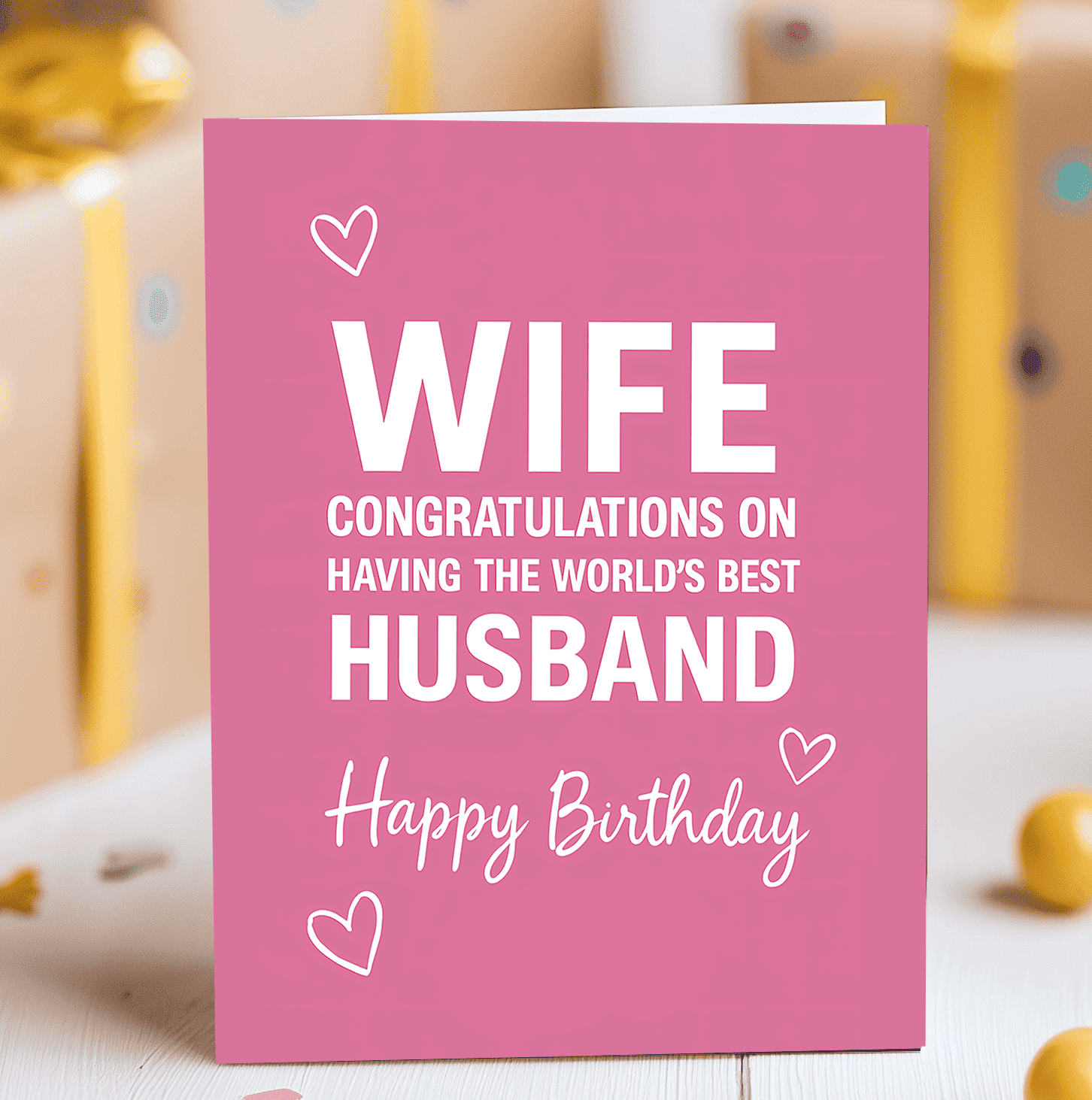 Funny birthday card for wife with cheeky best husband message"