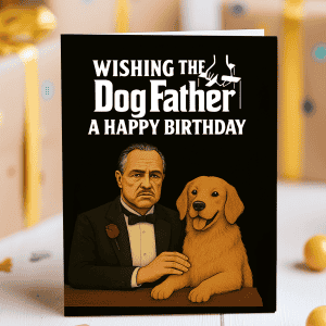 Funny Golden Retriever Dog Father birthday card for dog dads